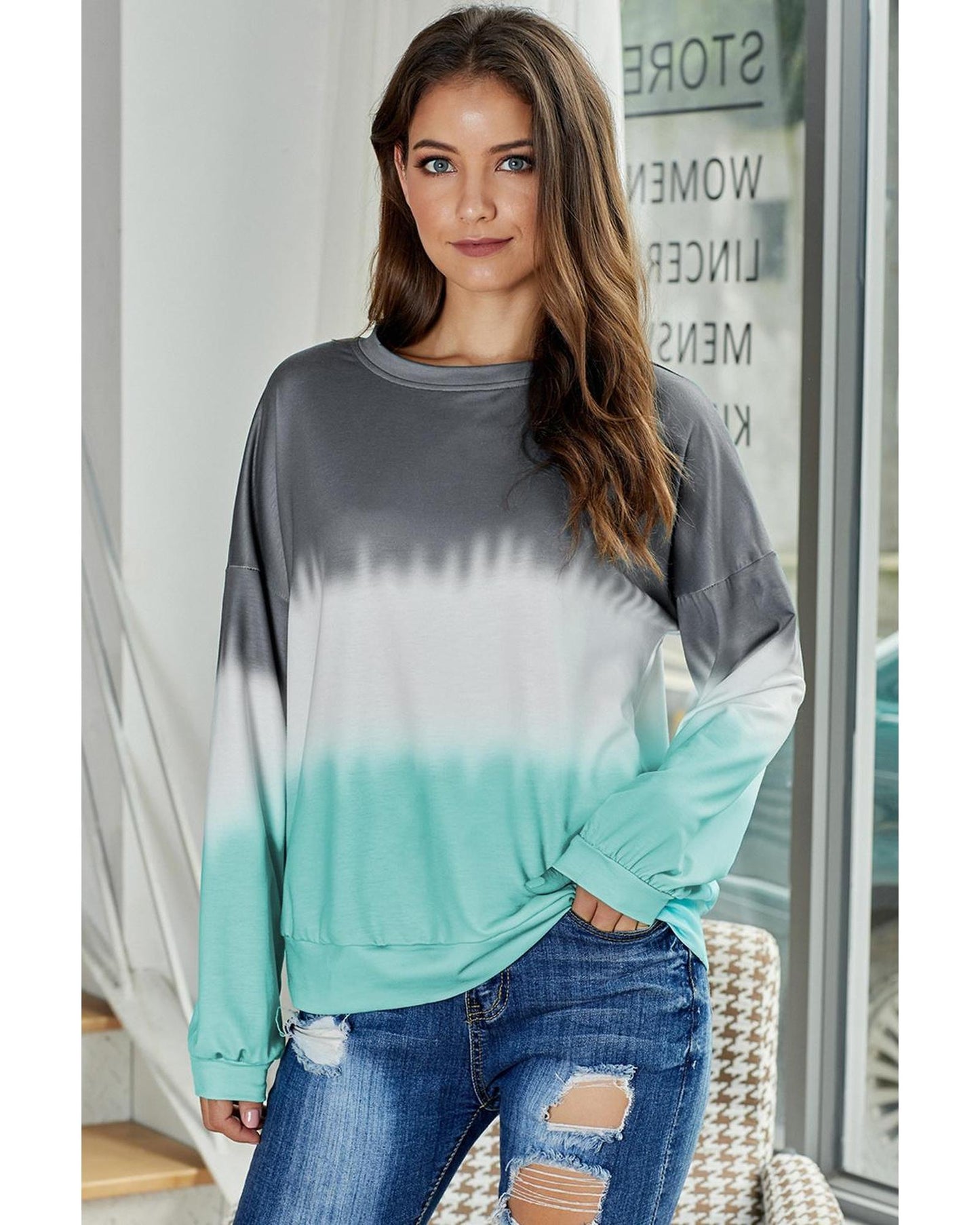 Azura Exchange Color Block Tie Dye Sweatshirt - L