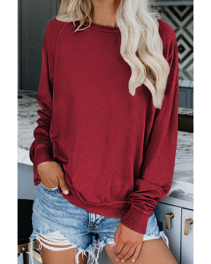 Azura Exchange Solid Crew Neck Pullover Sweatshirt - S