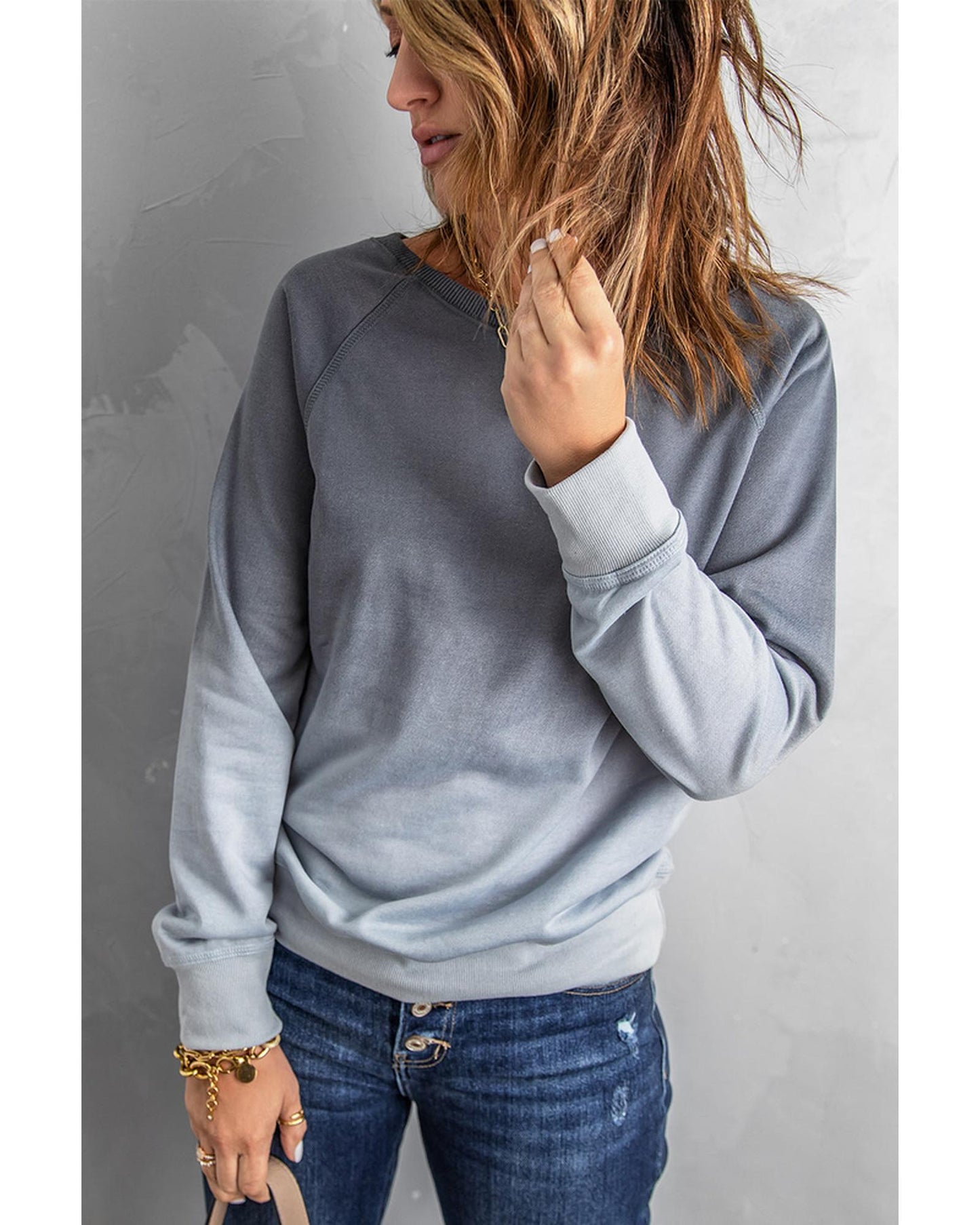 Azura Exchange Ombre Crewneck Long Sleeve Sweatshirt - M