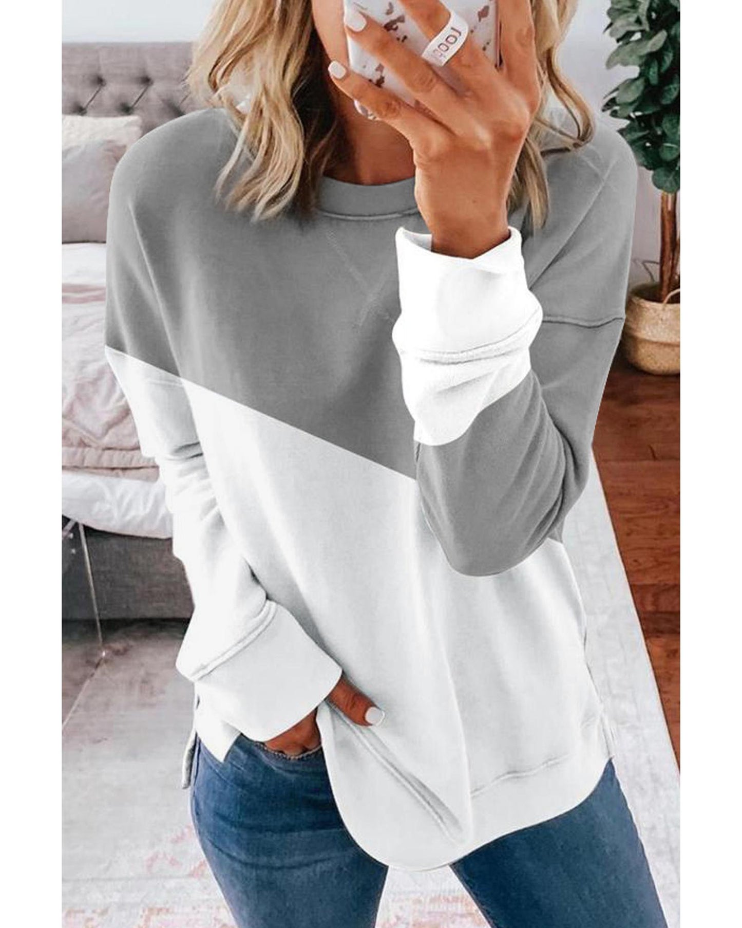 Azura Exchange Patchwork Dropped Shoulder Sweatshirt - M