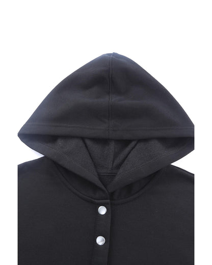 Azura Exchange Batwing Sleeve Hoodie with Pocketed Henley - XL