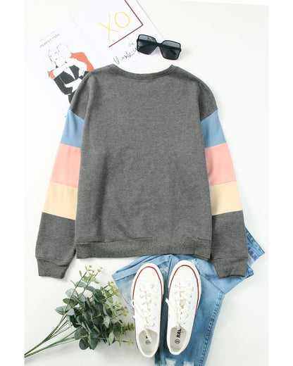 Azura Exchange Long Sleeve Colorblock Sweatshirt - S