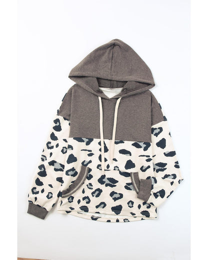 Azura Exchange Color Block Pocketed Drawstring Hoodie - M