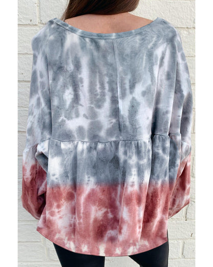 Azura Exchange Bishop Sleeve Tie Dye Sweatshirt - S