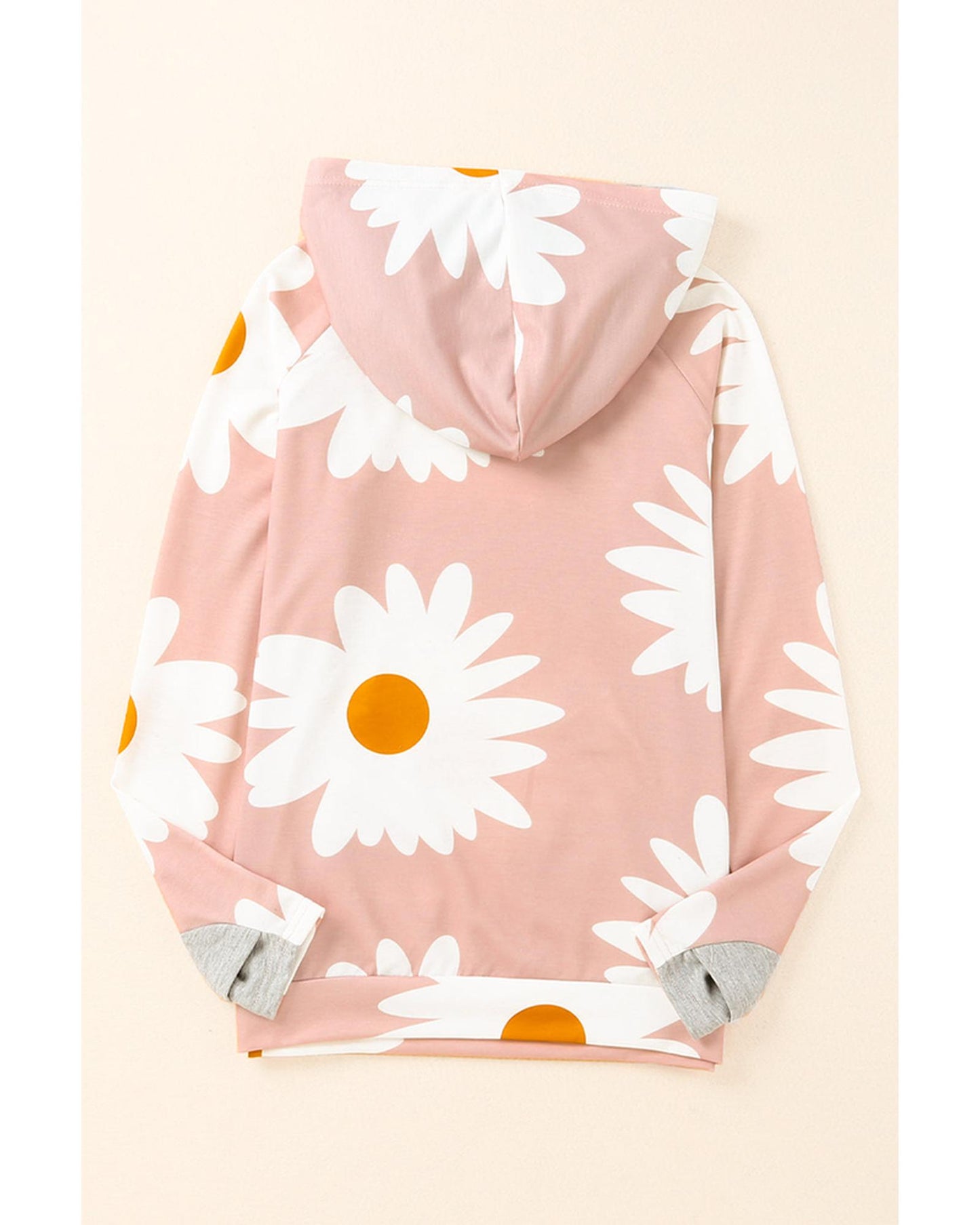 Azura Exchange Daisy Print Doublehood Sweatshirt - M