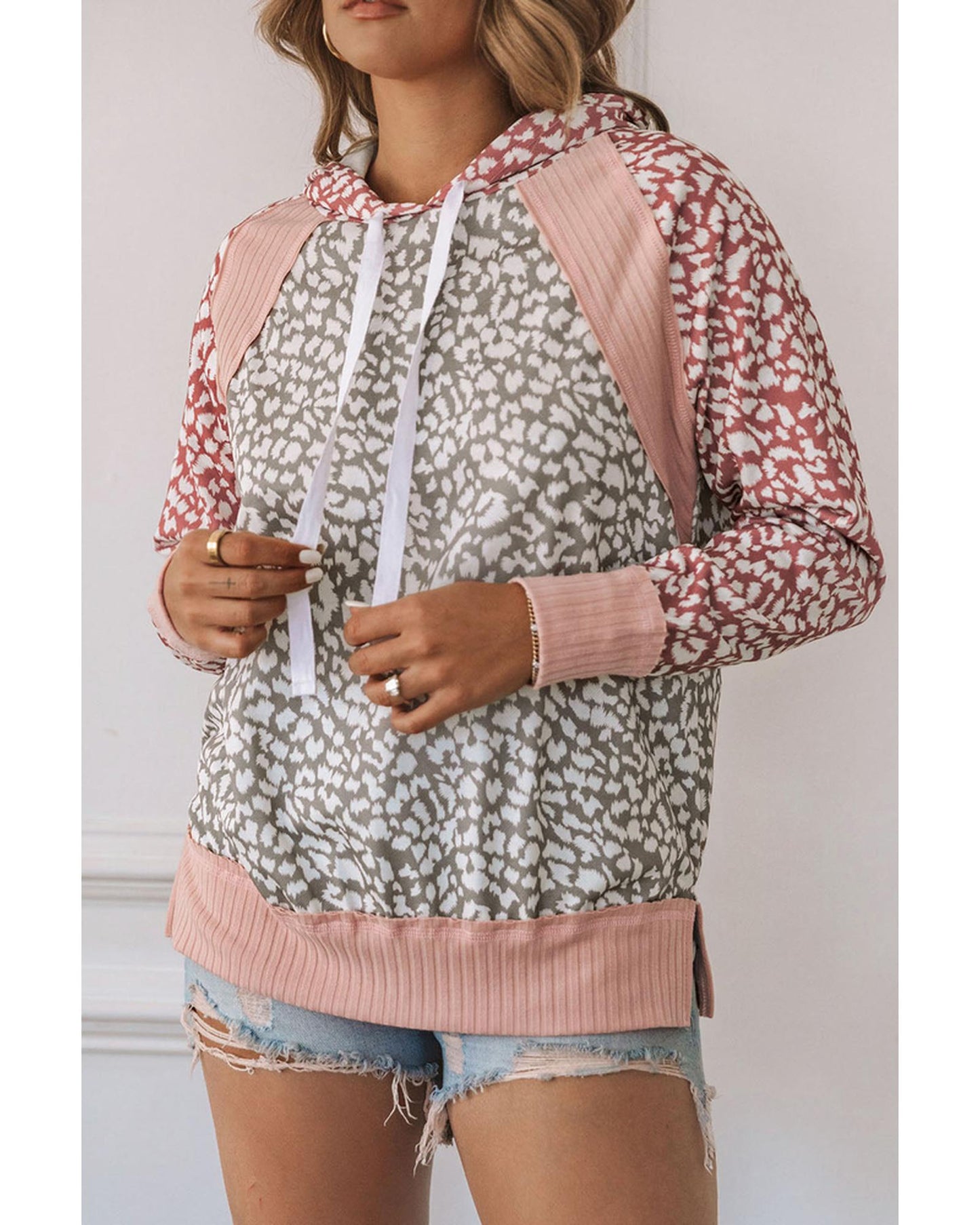 Azura Exchange Leopard Hooded Sweatshirt - L