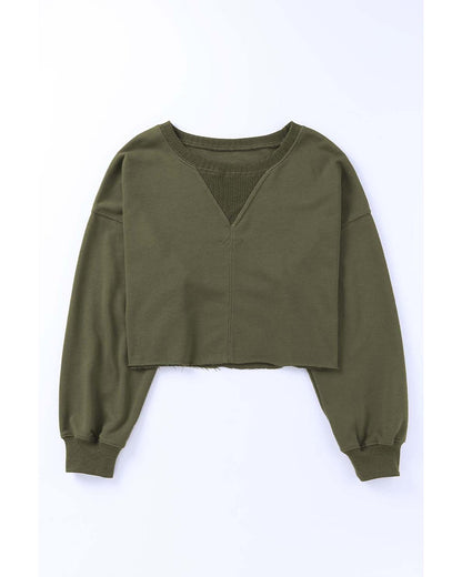 Azura Exchange Cropped Drop Shoulder Sweatshirt - L