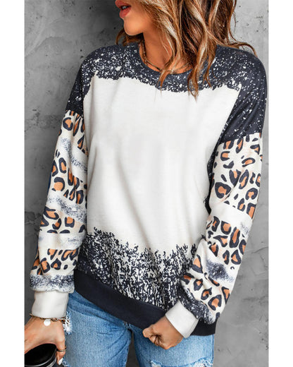 Azura Exchange Leopard Tie Dye Sweatshirt - M