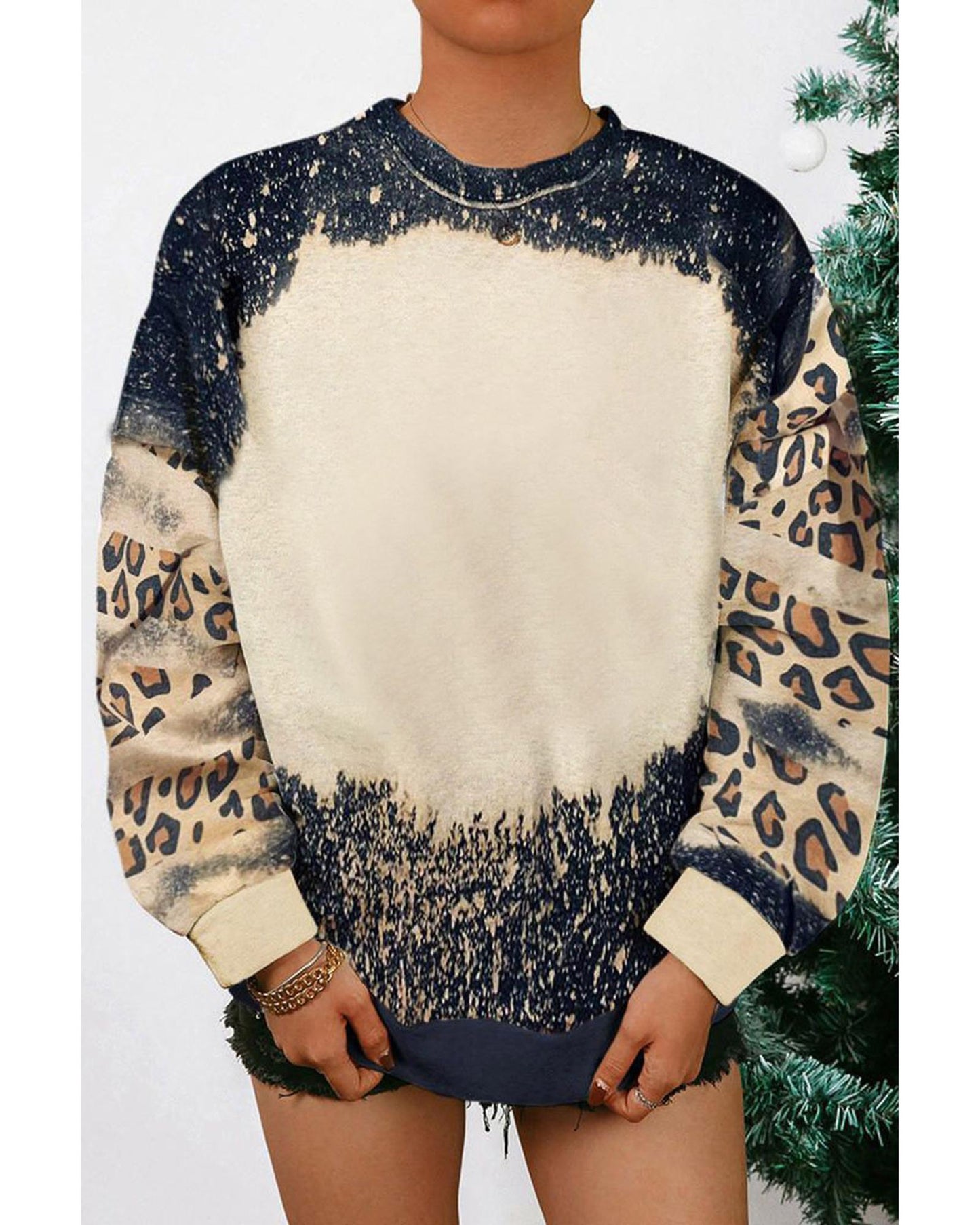 Azura Exchange Leopard Tie Dye Sweatshirt - S