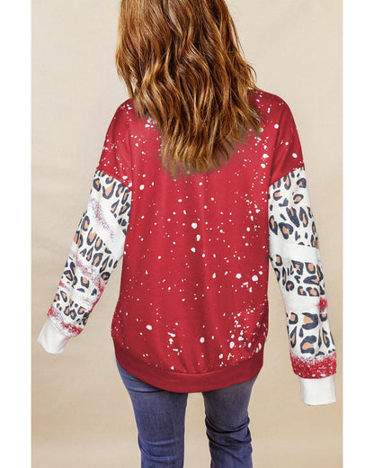 Azura Exchange Leopard Print Sweatshirt with Tie Dye Design - XL