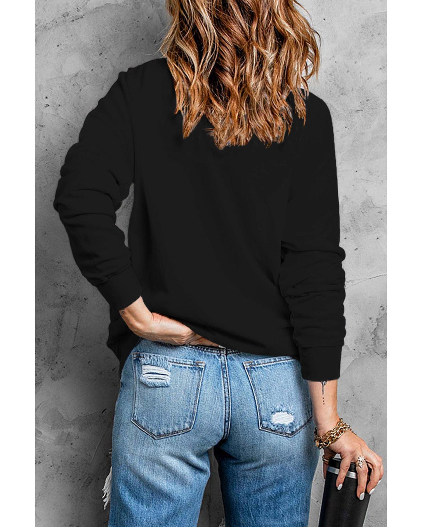 Azura Exchange Hey Boo Long Sleeve Pullover Sweatshirt - M