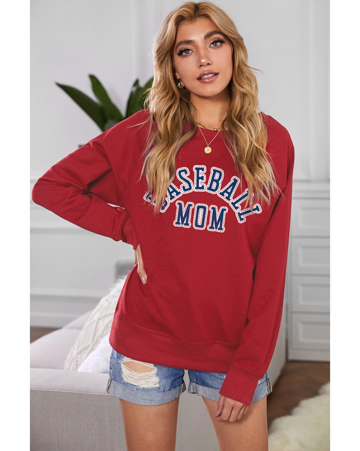 Azura Exchange French Terry Cotton Blend Sweatshirt - S