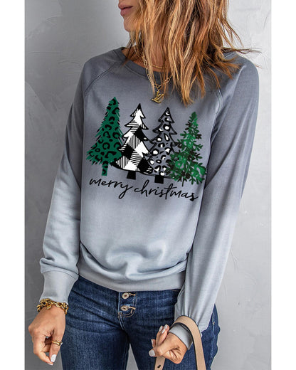 Azura Exchange Merry Christmas Tree Graphic Sweatshirt - M