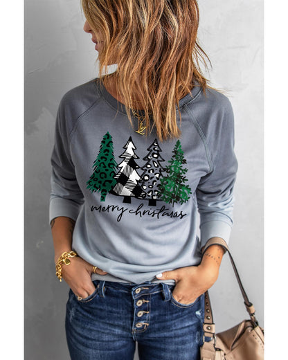 Azura Exchange Merry Christmas Tree Graphic Sweatshirt - S