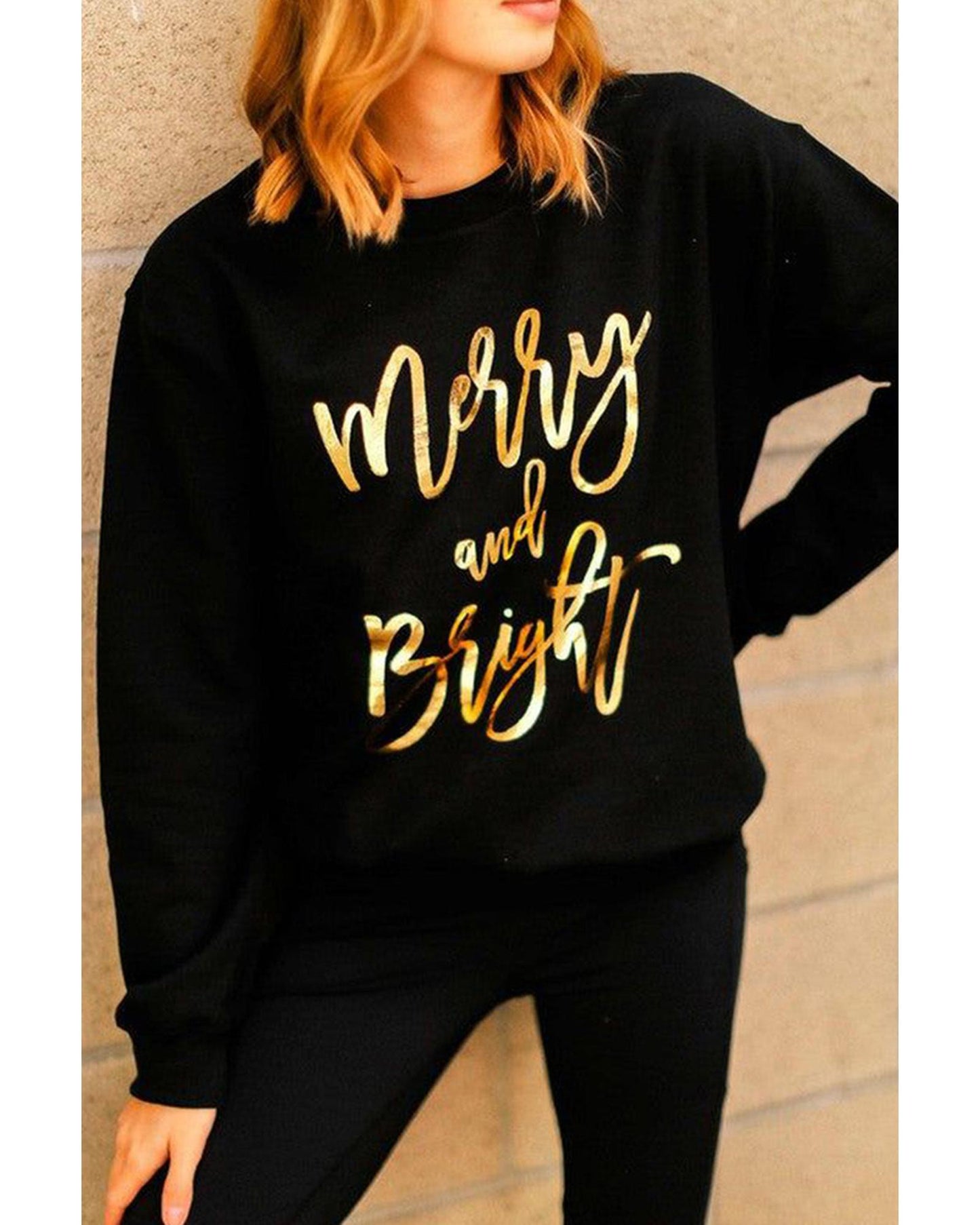 Azura Exchange Merry & Bright Print Sweatshirt - XL