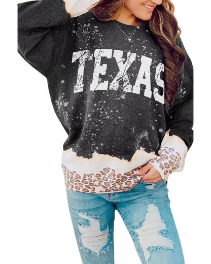 Azura Exchange Leopard Color Block Pullover Sweatshirt - M