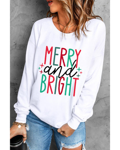 Azura Exchange Merry and Bright Long Sleeve Graphic Sweatshirt - XL