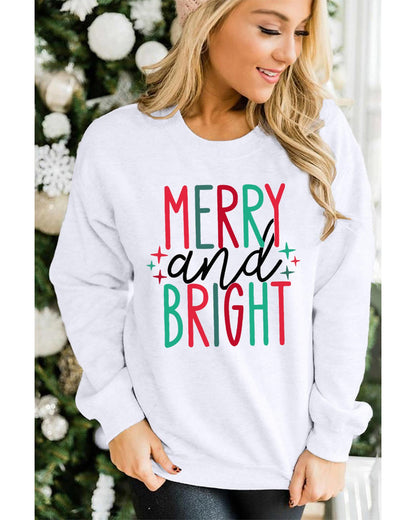 Azura Exchange Merry and Bright Long Sleeve Graphic Sweatshirt - XL