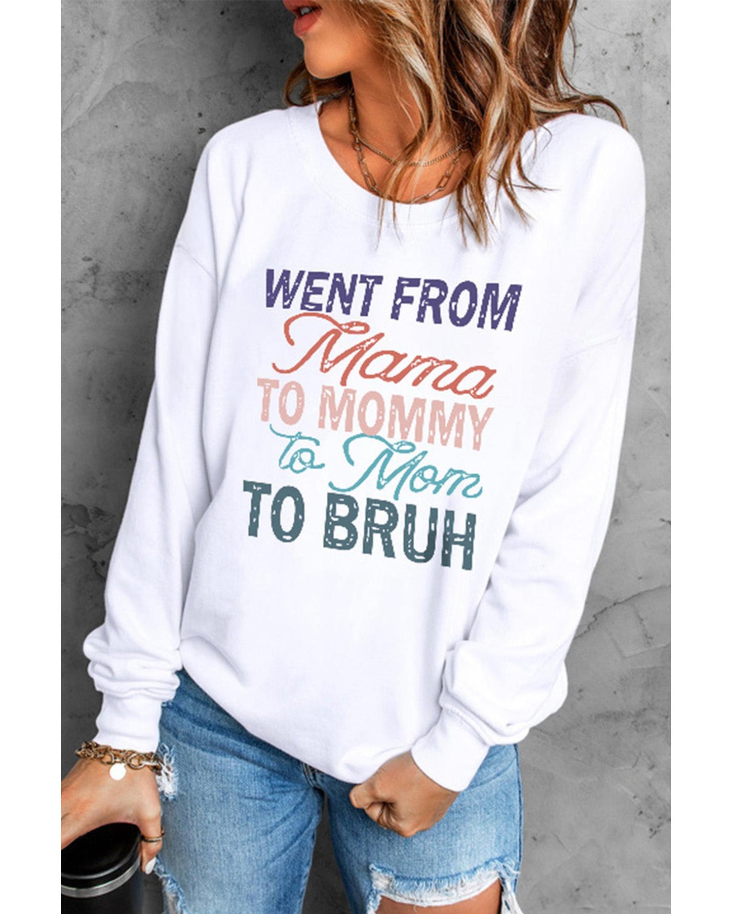 Azura Exchange Letters Print Long Sleeve Sweatshirt - XL