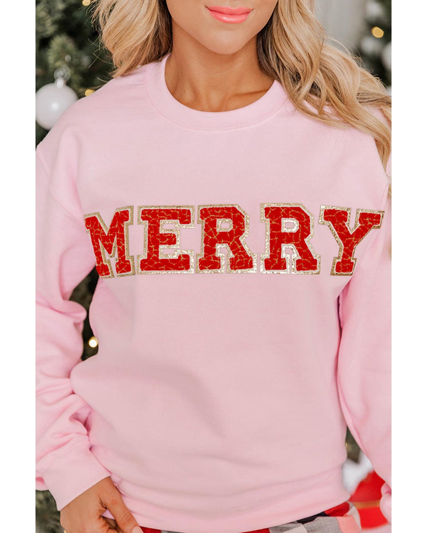 Azura Exchange MERRY Graphic Pullover Sweatshirt - L