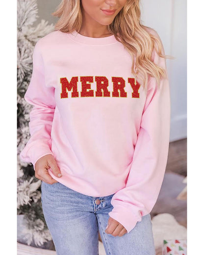 Azura Exchange MERRY Graphic Pullover Sweatshirt - M