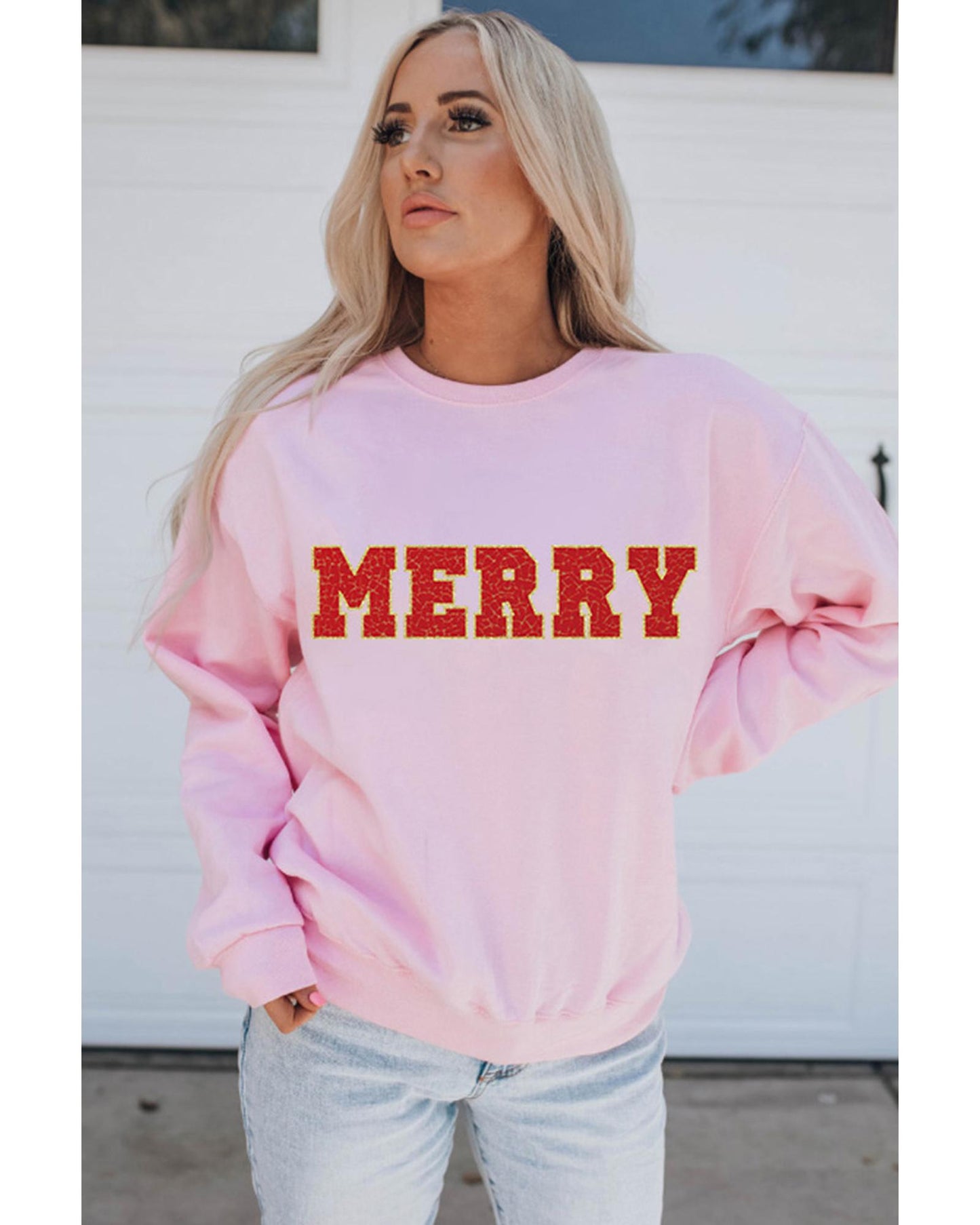 Azura Exchange MERRY Graphic Pullover Sweatshirt - S