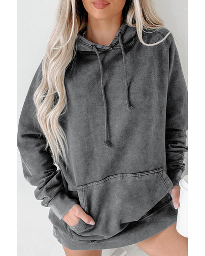 Azura Exchange Mineral Wash Kangaroo Pocket Hoodie - M