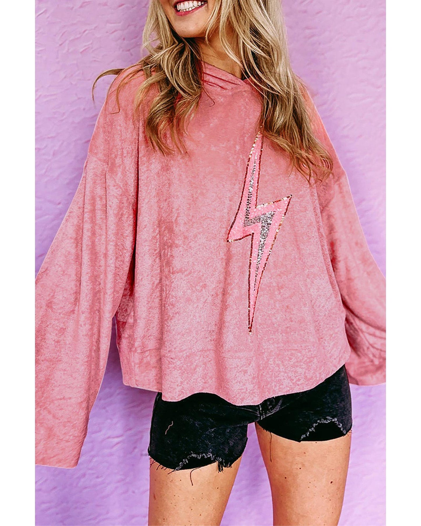 Azura Exchange Sequin Oversized Hoodie - XL