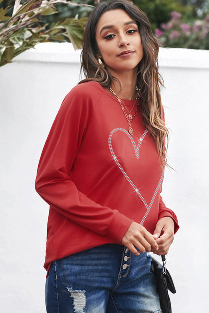 Azura Exchange Heart Shaped Long Sleeve Sweatshirt - 2XL