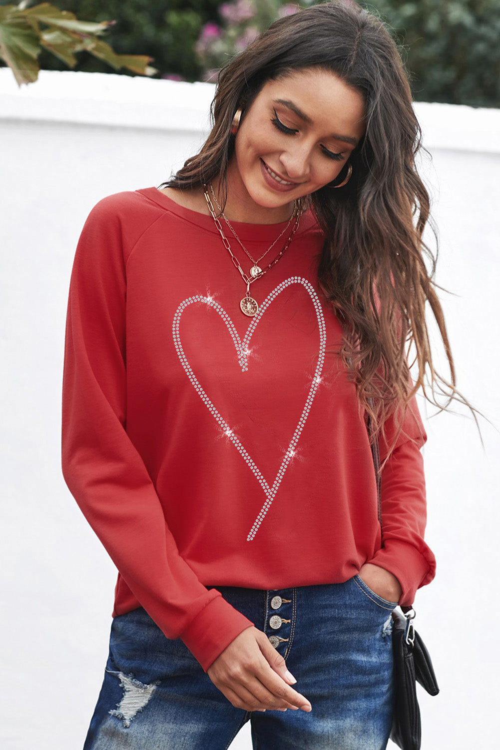 Azura Exchange Heart Shaped Long Sleeve Sweatshirt - 2XL