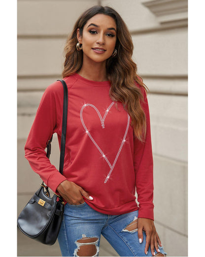 Azura Exchange Heart Shaped Long Sleeve Sweatshirt - 2XL