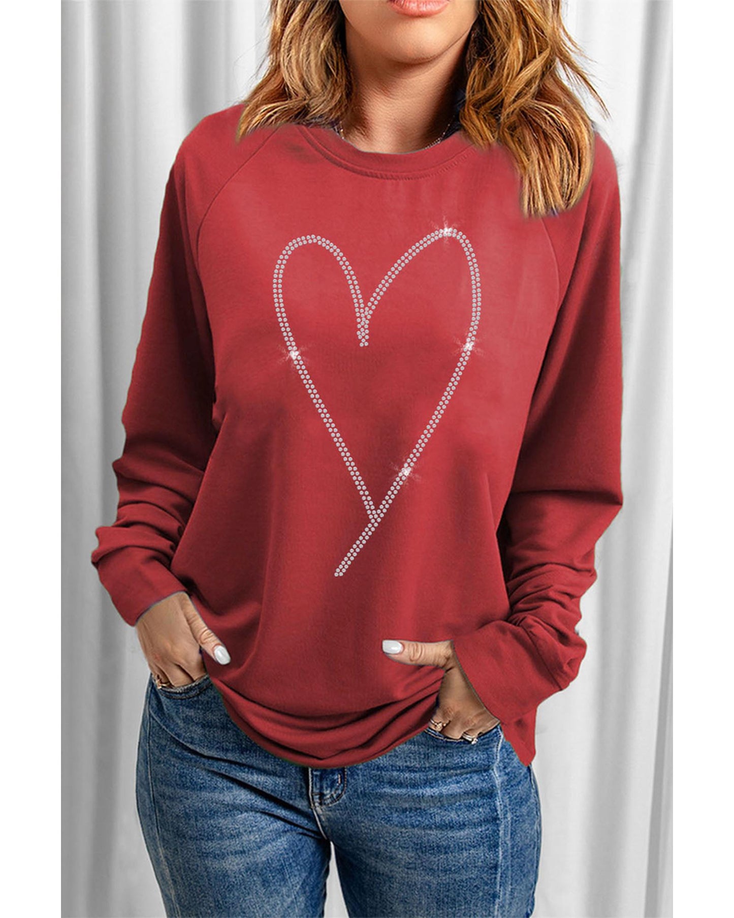 Azura Exchange Heart Shaped Long Sleeve Sweatshirt - 2XL