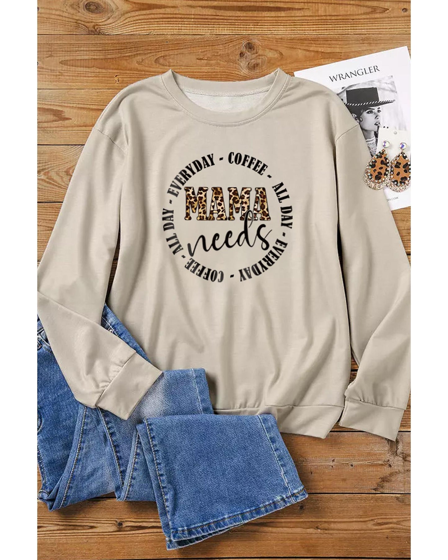 Azura Exchange MAMA Needs All Day Everyday Letters Graphic Sweatshirt - XL