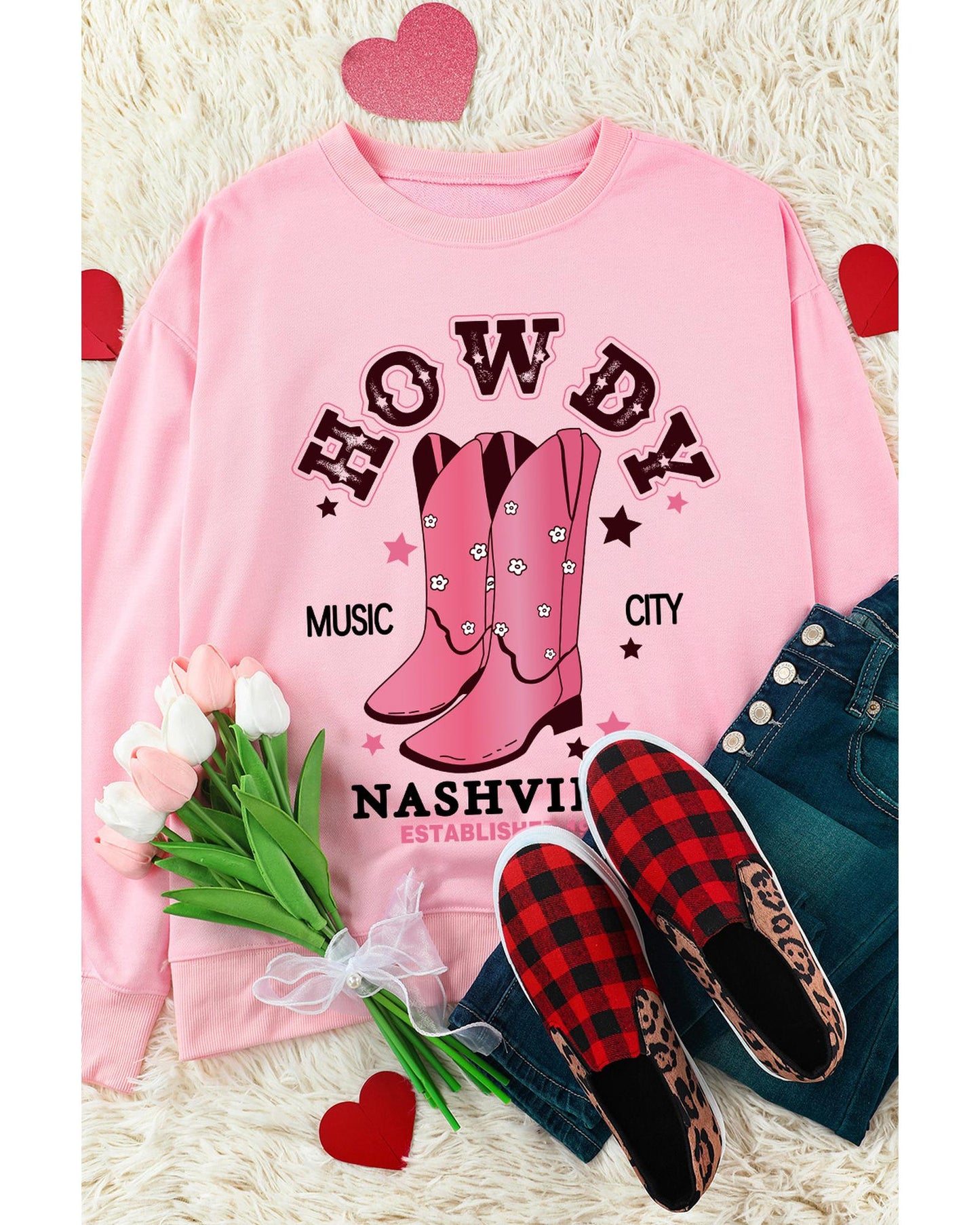 Azura Exchange NASHVILLE Vintage Western Sweatshirt - M