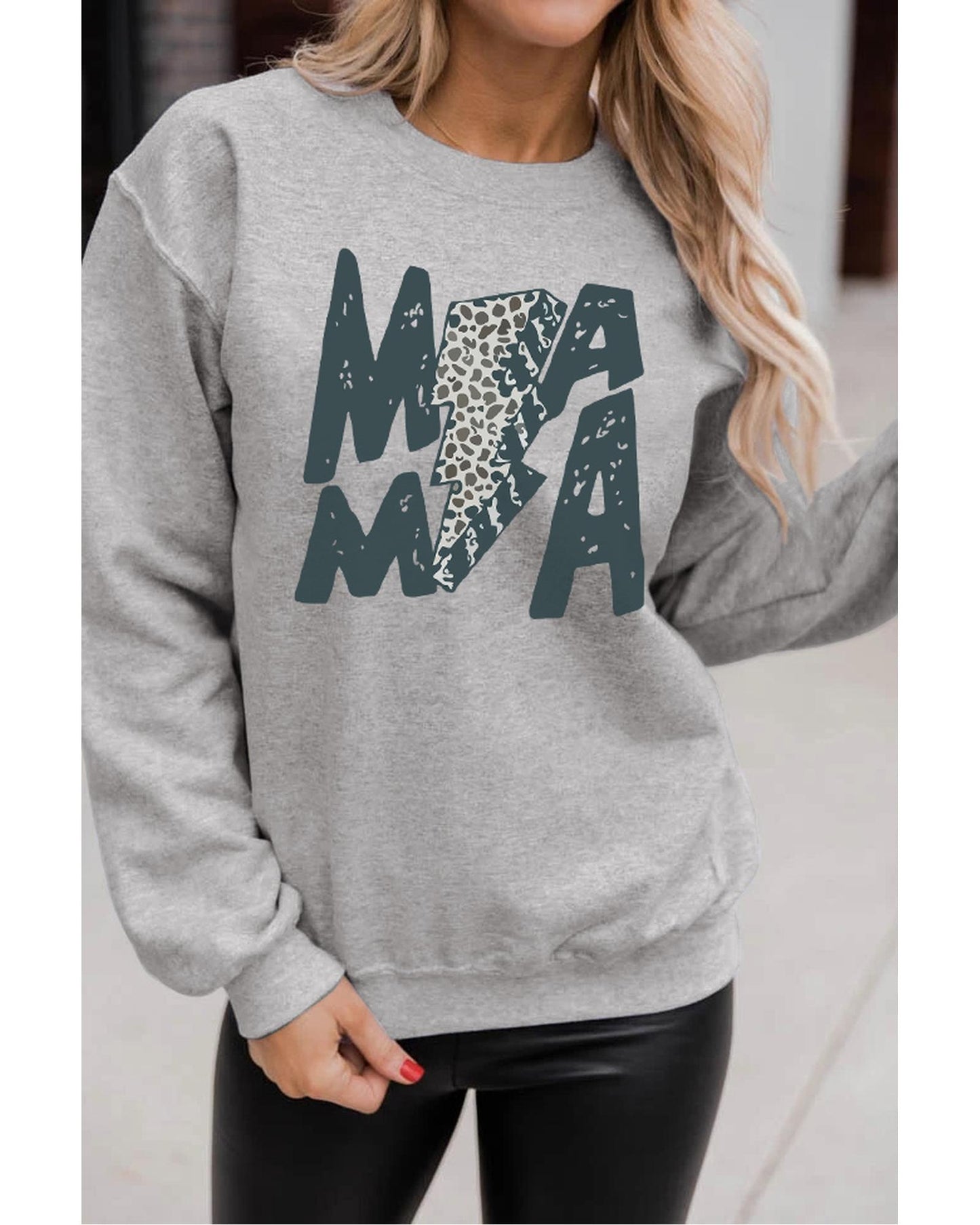 Azura Exchange Lightning Leopard Print Long Sleeve Sweatshirt - L