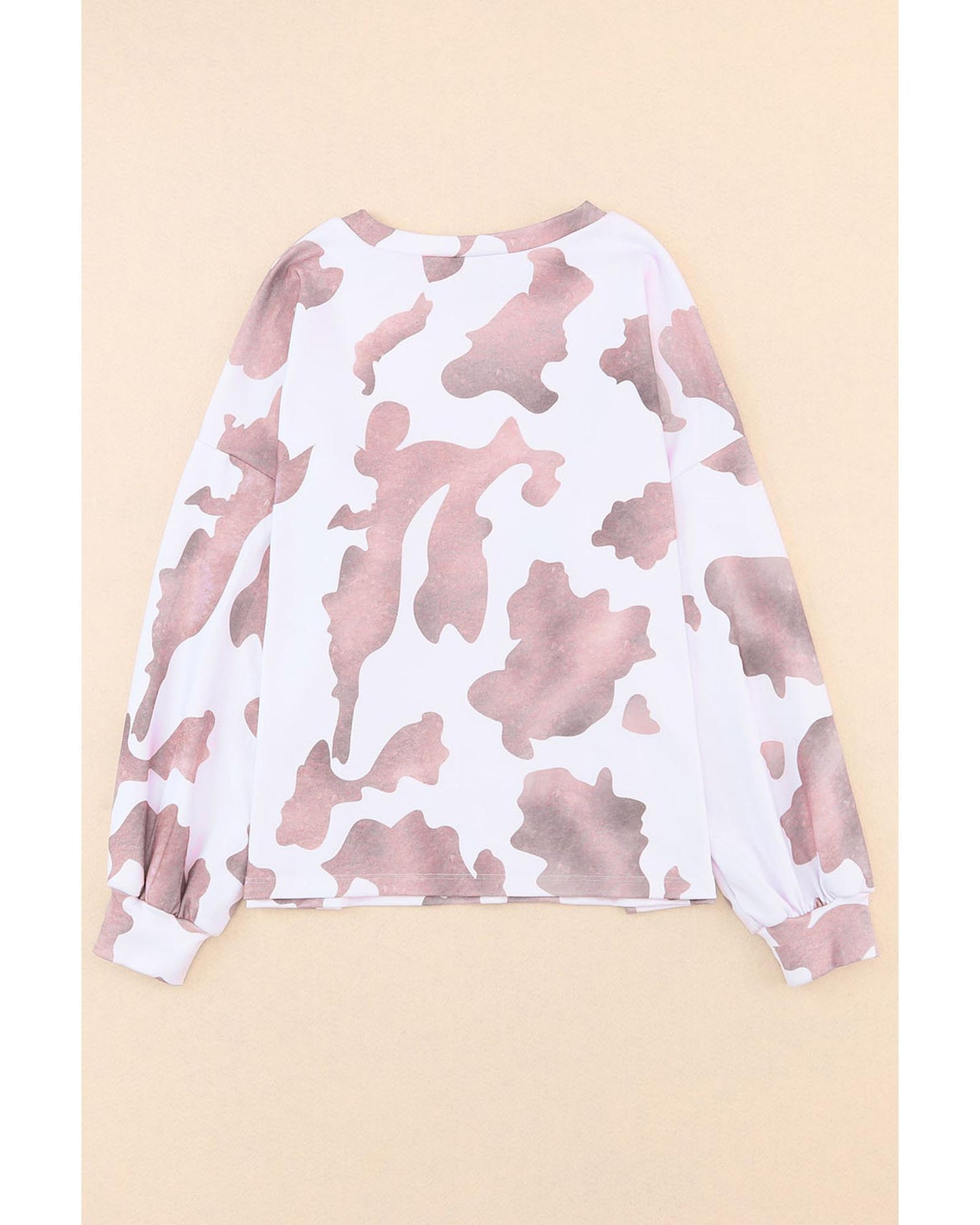 Azura Exchange Cow Spots Print Puff Sleeve Sweatshirt - XL