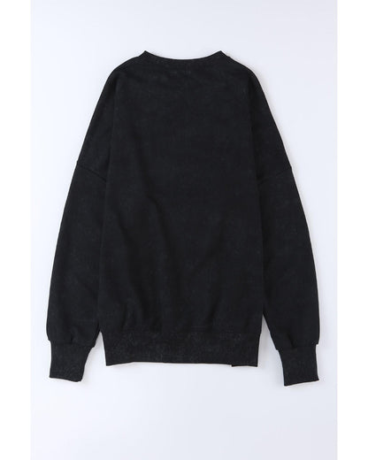 Azura Exchange Oversized Ribbed Trim Sweatshirt - L