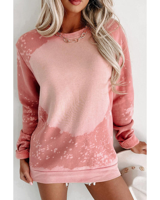 Azura Exchange Bleached Round Neck Pullover Sweatshirt - L