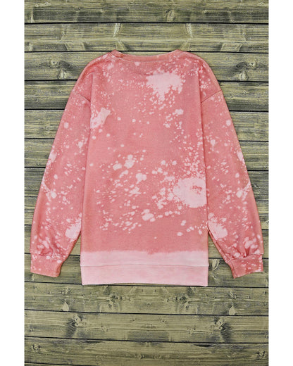 Azura Exchange Bleached Round Neck Pullover Sweatshirt - L