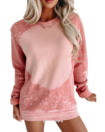 Azura Exchange Bleached Round Neck Pullover Sweatshirt - S