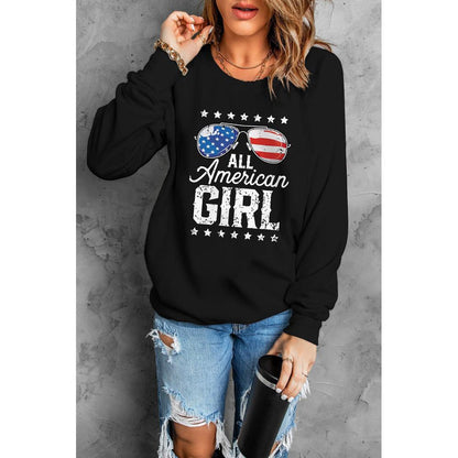 Azura Exchange Flag Graphic Print Long Sleeve Sweatshirt - L