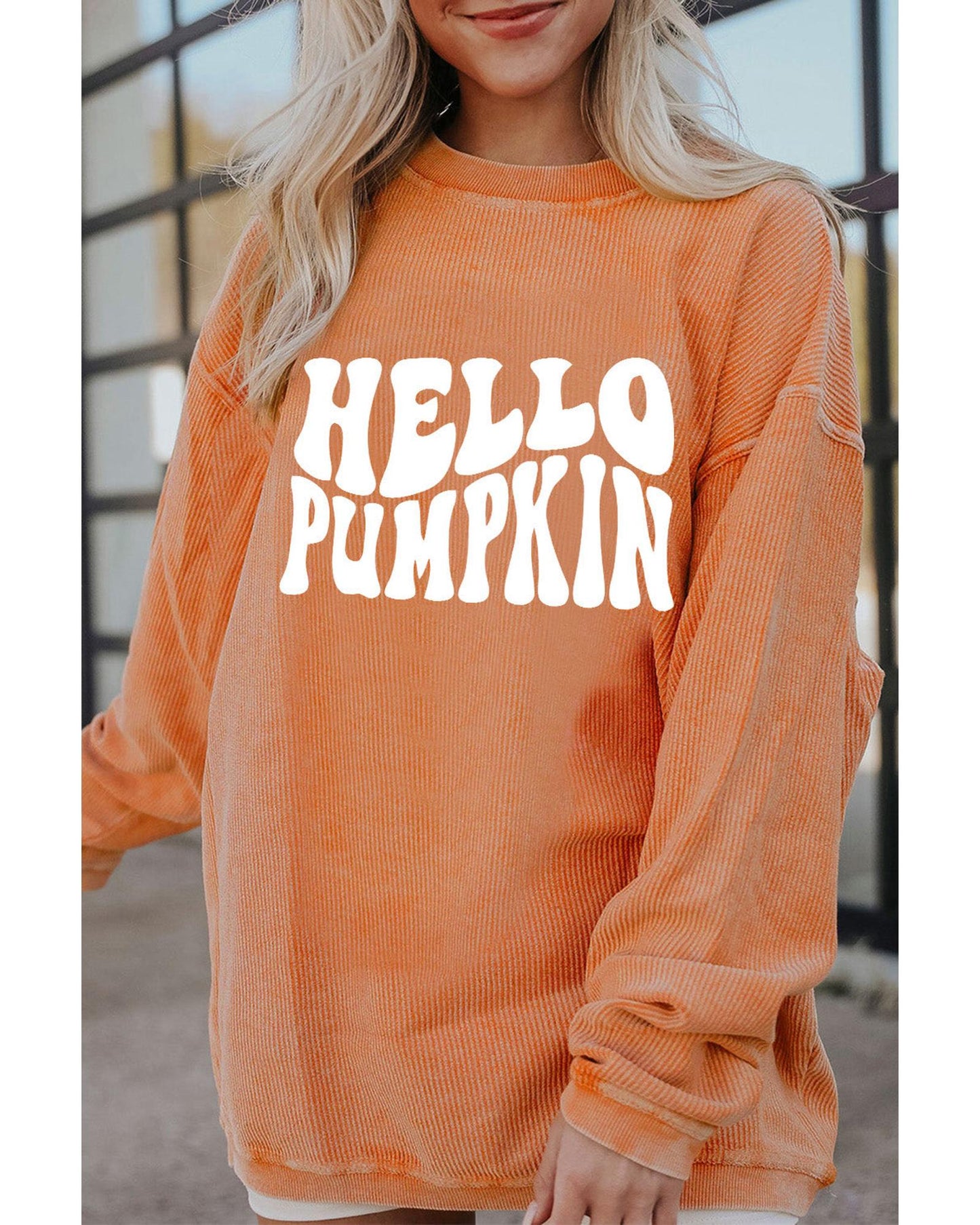 Azura Exchange HELLO PUMPKIN Graphic Corded Sweatshirt - M