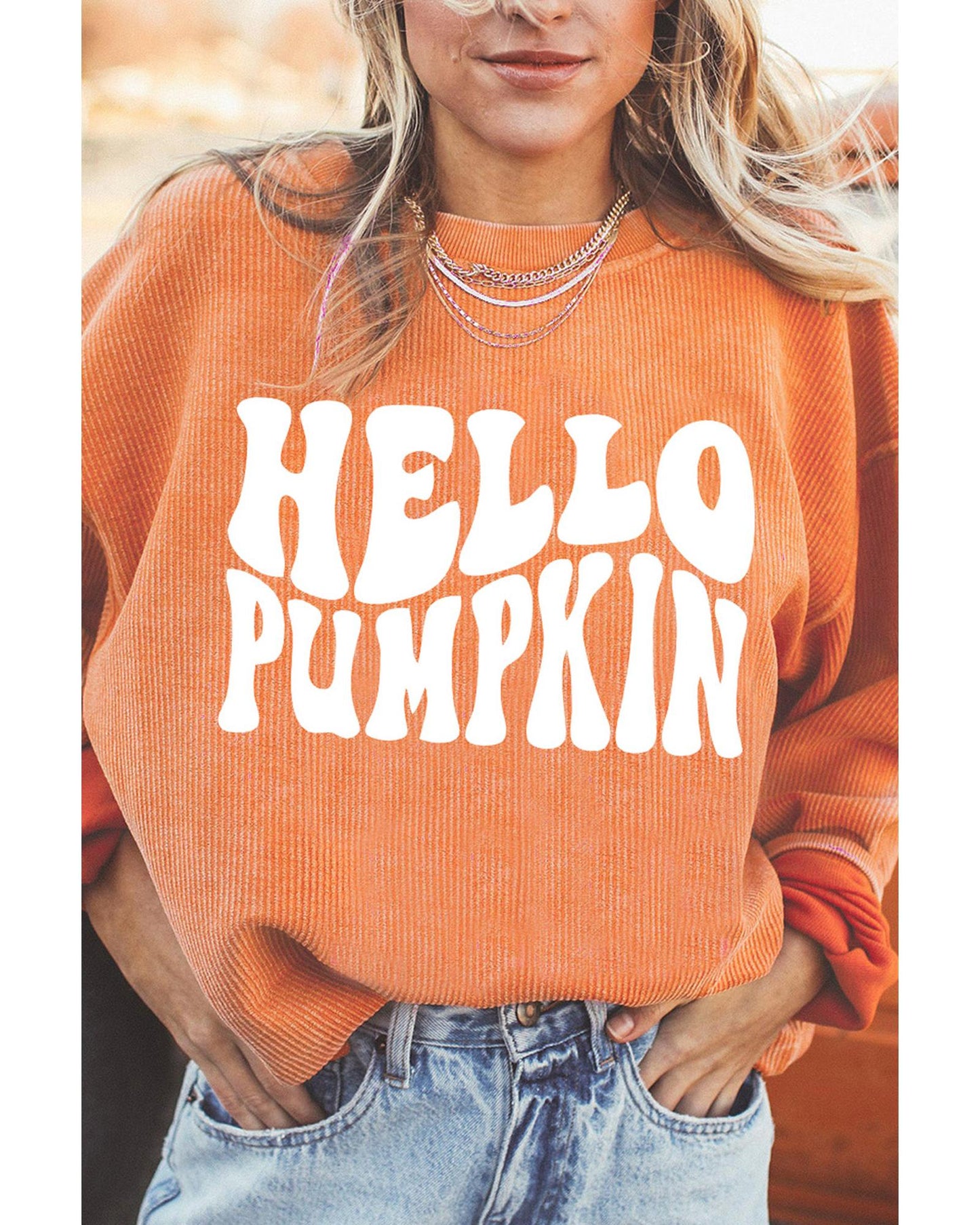 Azura Exchange HELLO PUMPKIN Graphic Corded Sweatshirt - XL