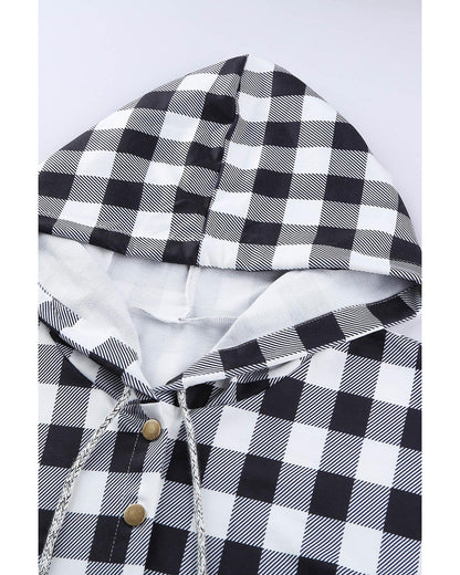 Azura Exchange Plaid Hoodie with Pocket Detailing - M