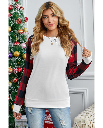 Azura Exchange Long Sleeve Buffalo Plaid Sweatshirt - M