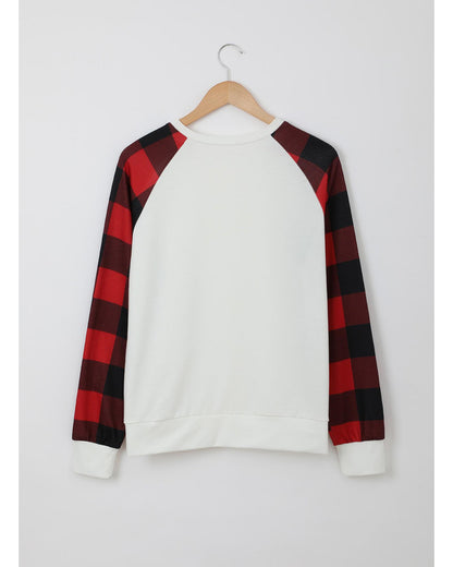 Azura Exchange Long Sleeve Buffalo Plaid Sweatshirt - M