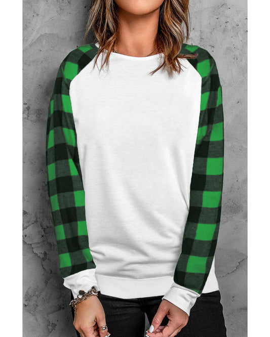 Azura Exchange Plaid Long Sleeve Sweatshirt - S