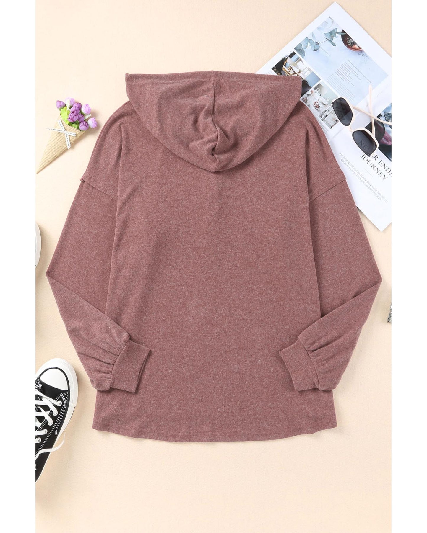 Azura Exchange High and Low Hem Hoodie - L