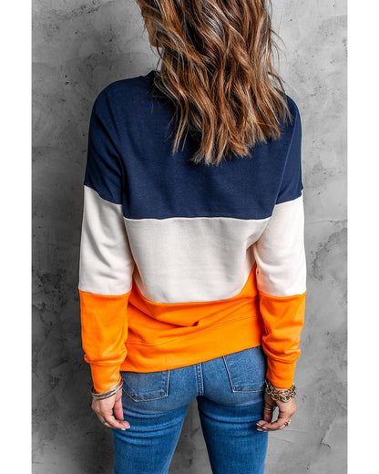 Azura Exchange Colorblock Sweatshirt with Contrast Stitching and Slits - 2XL