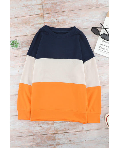 Azura Exchange Colorblock Sweatshirt with Contrast Stitching and Slits - 2XL